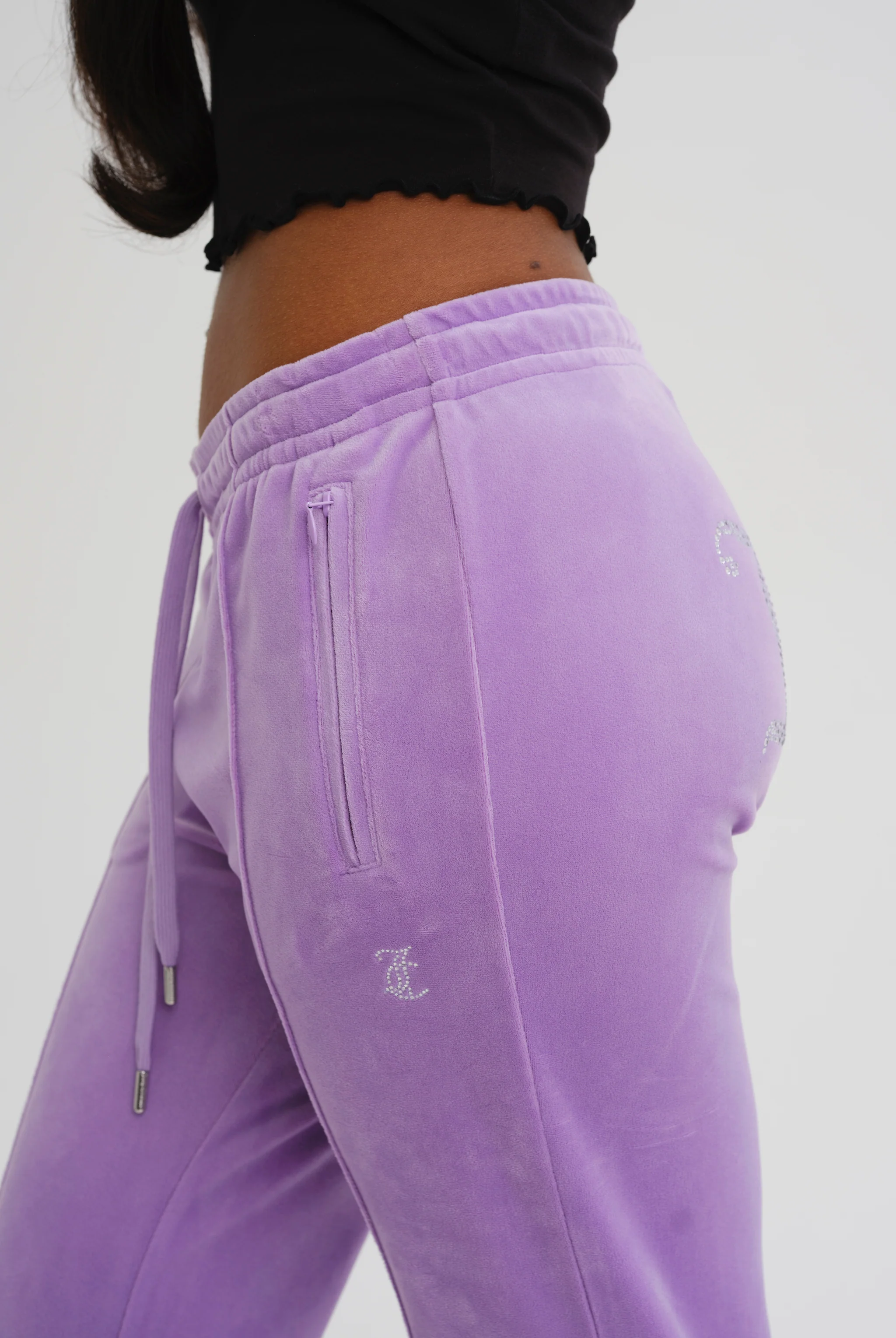 Pantaloni Tina Lilla con maxi logo strass - Image 3