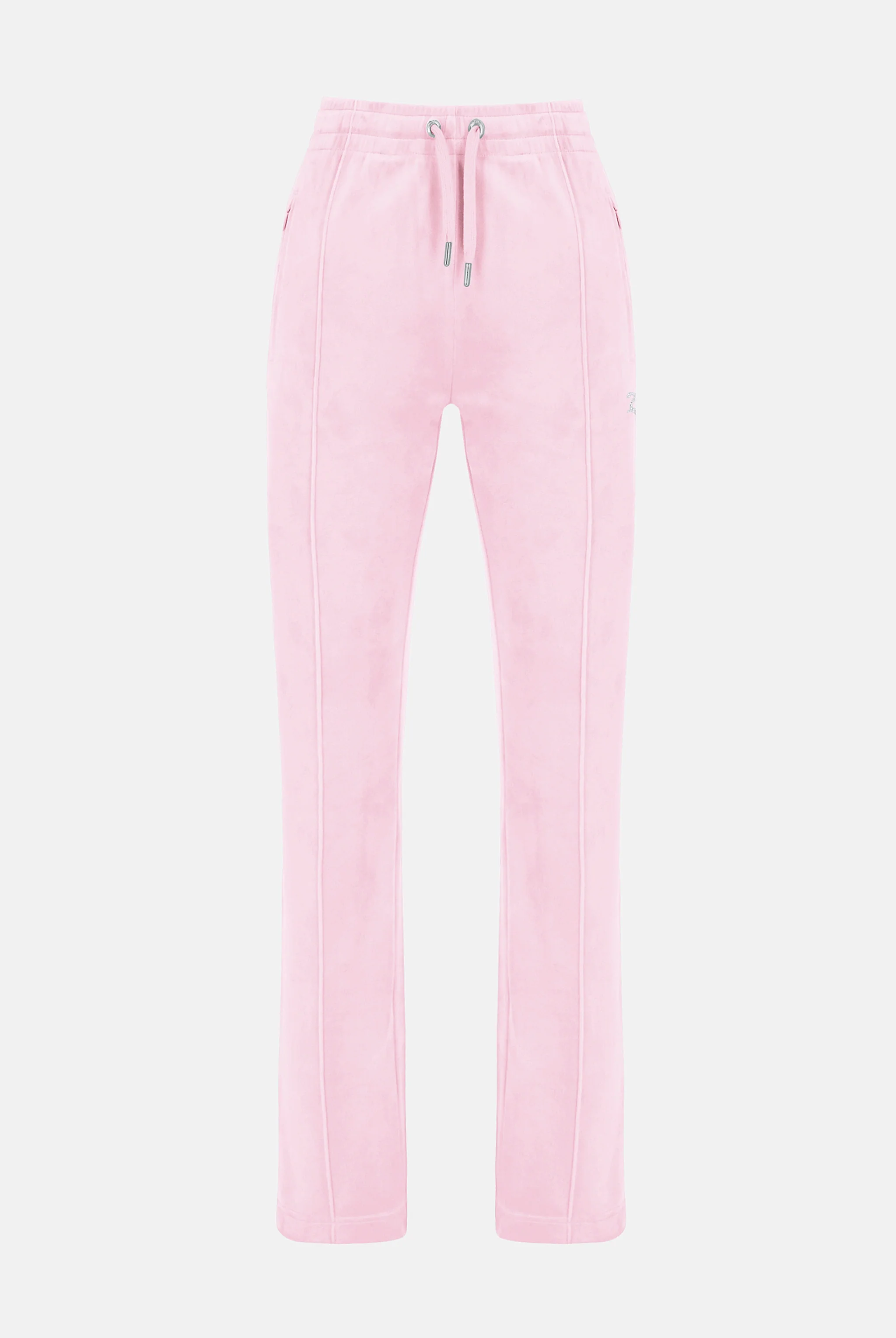 Pantaloni Tina Rosa ciliegio con maxi logo strass