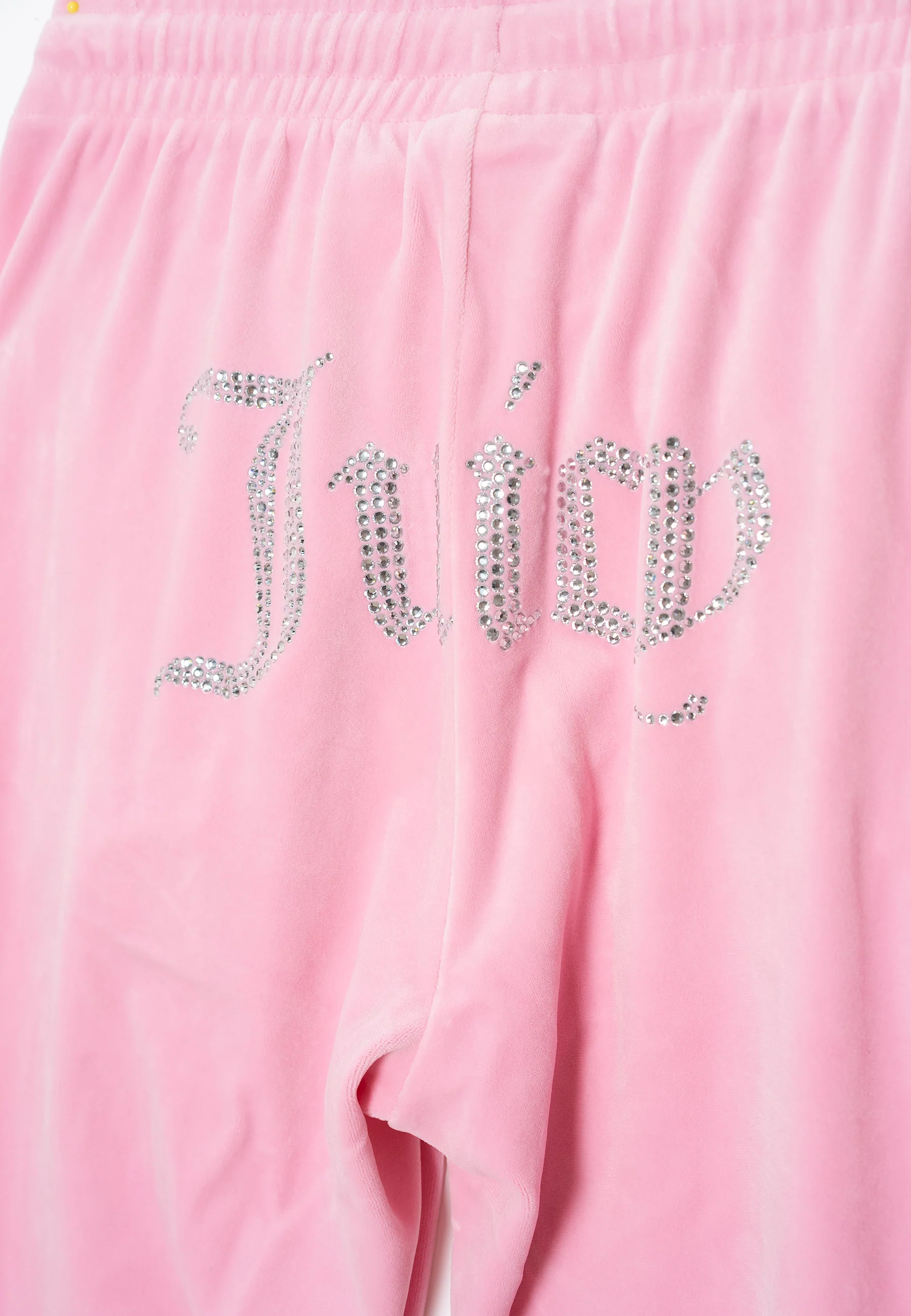 Pantaloni Tina Rosa confetto con maxi logo strass - Image 6