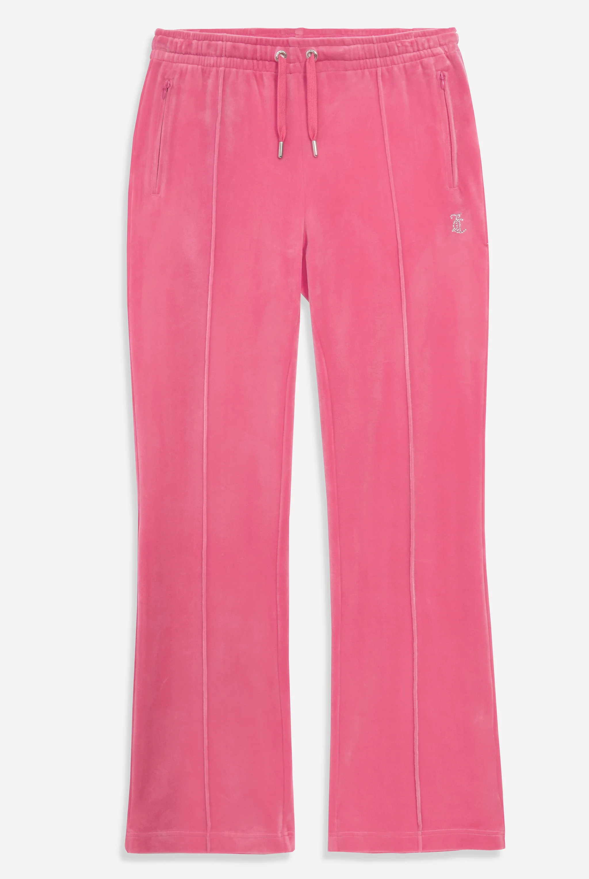 Pantaloni Tina Rosa lampone con maxi logo strass