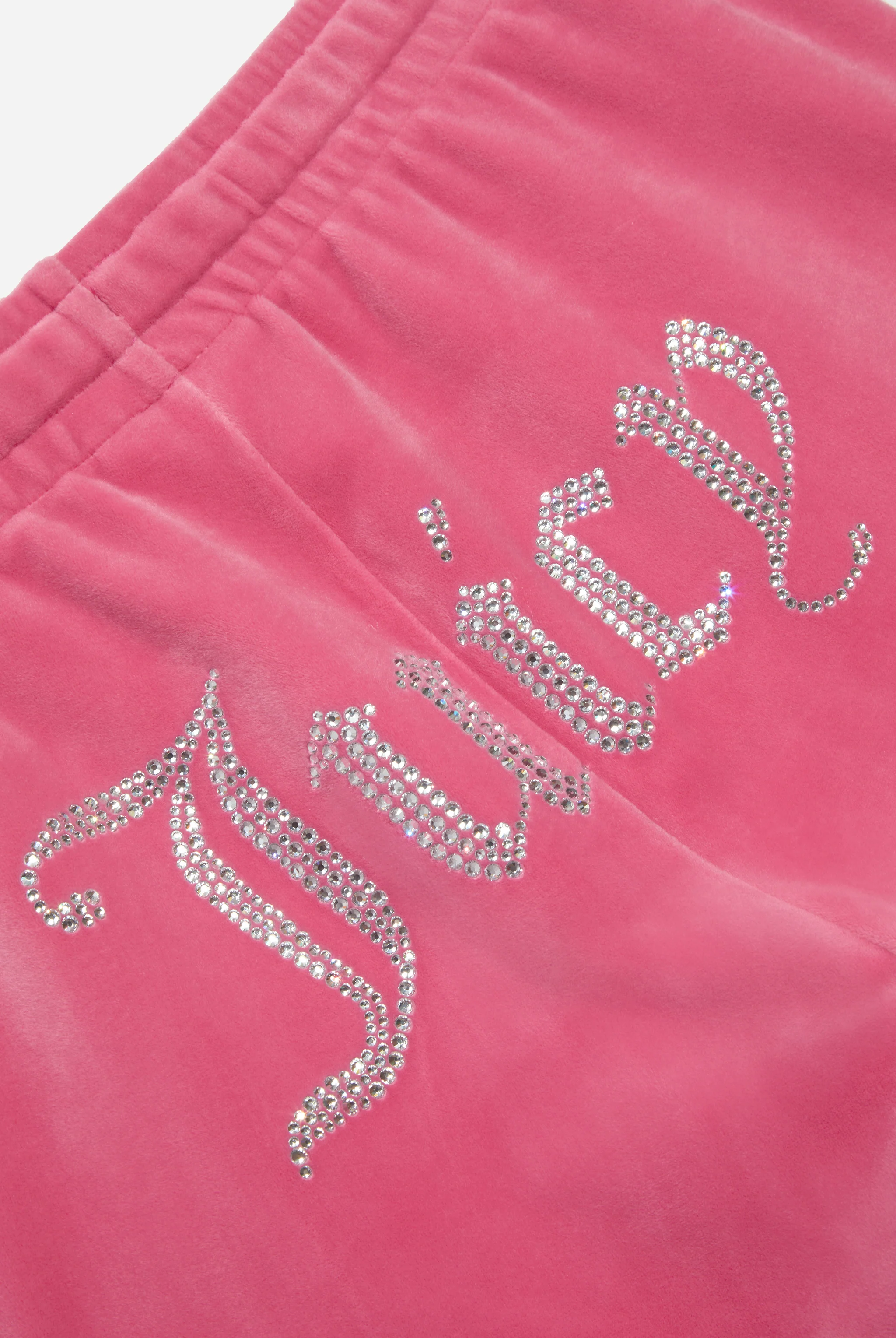 Pantaloni Tina Rosa lampone con maxi logo strass - Image 8