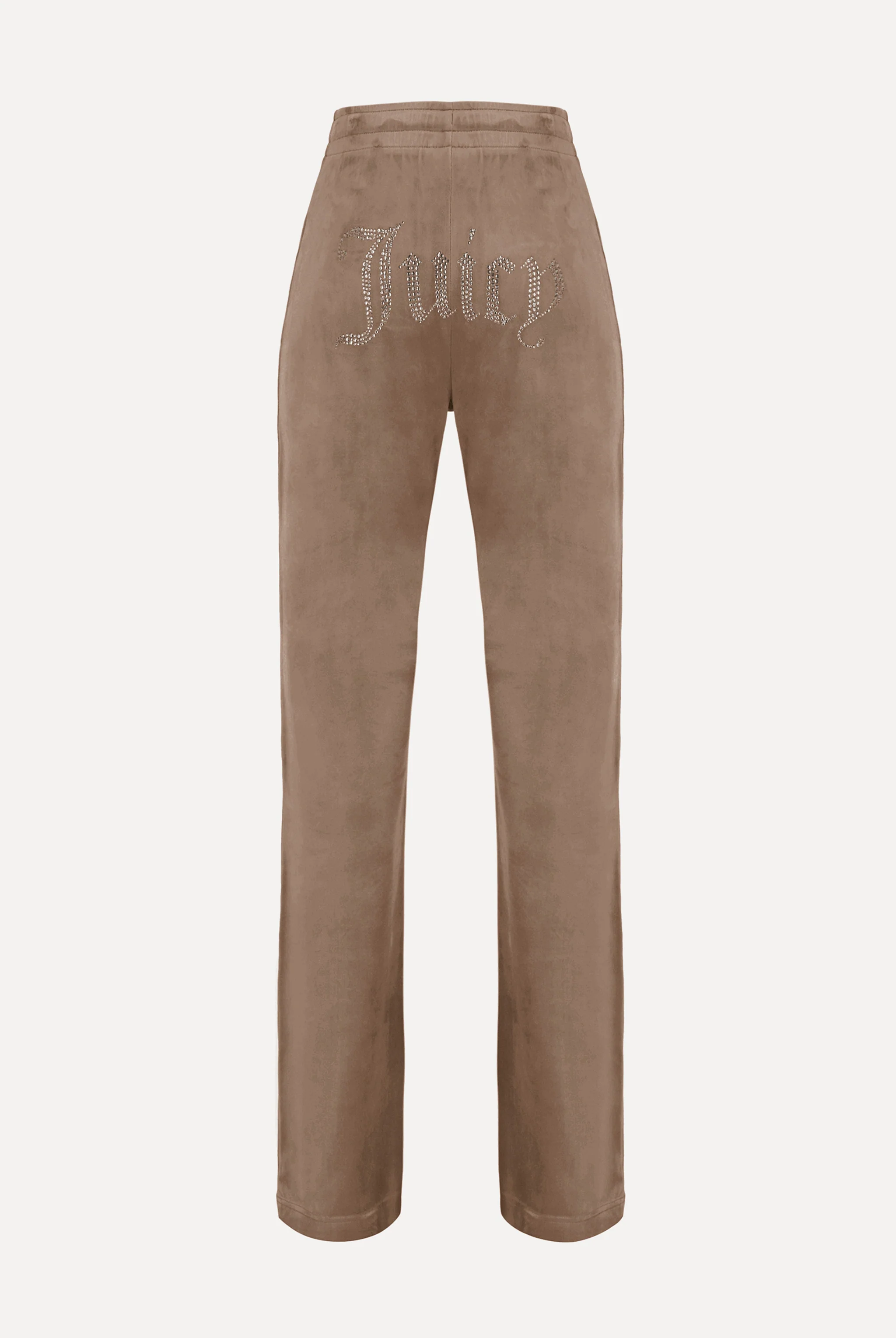 Pantaloni Tina Tortora chiaro con maxi logo strass - Image 2