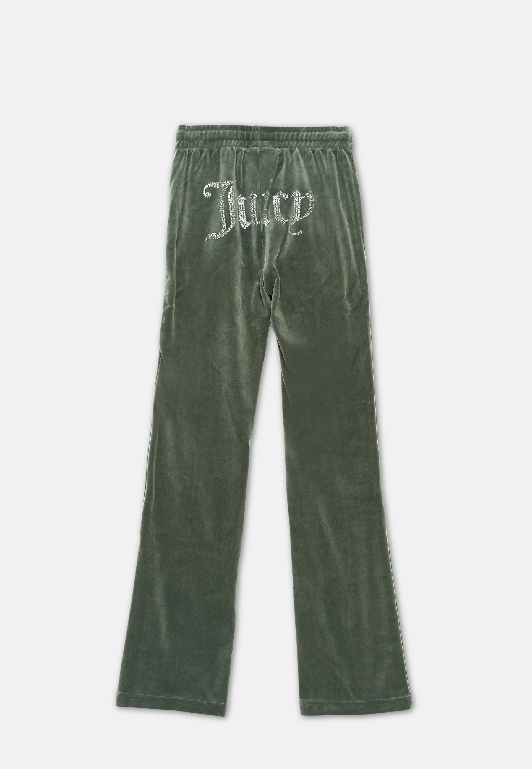 Pantaloni Tina Verde foresta con maxi logo strass - Image 2