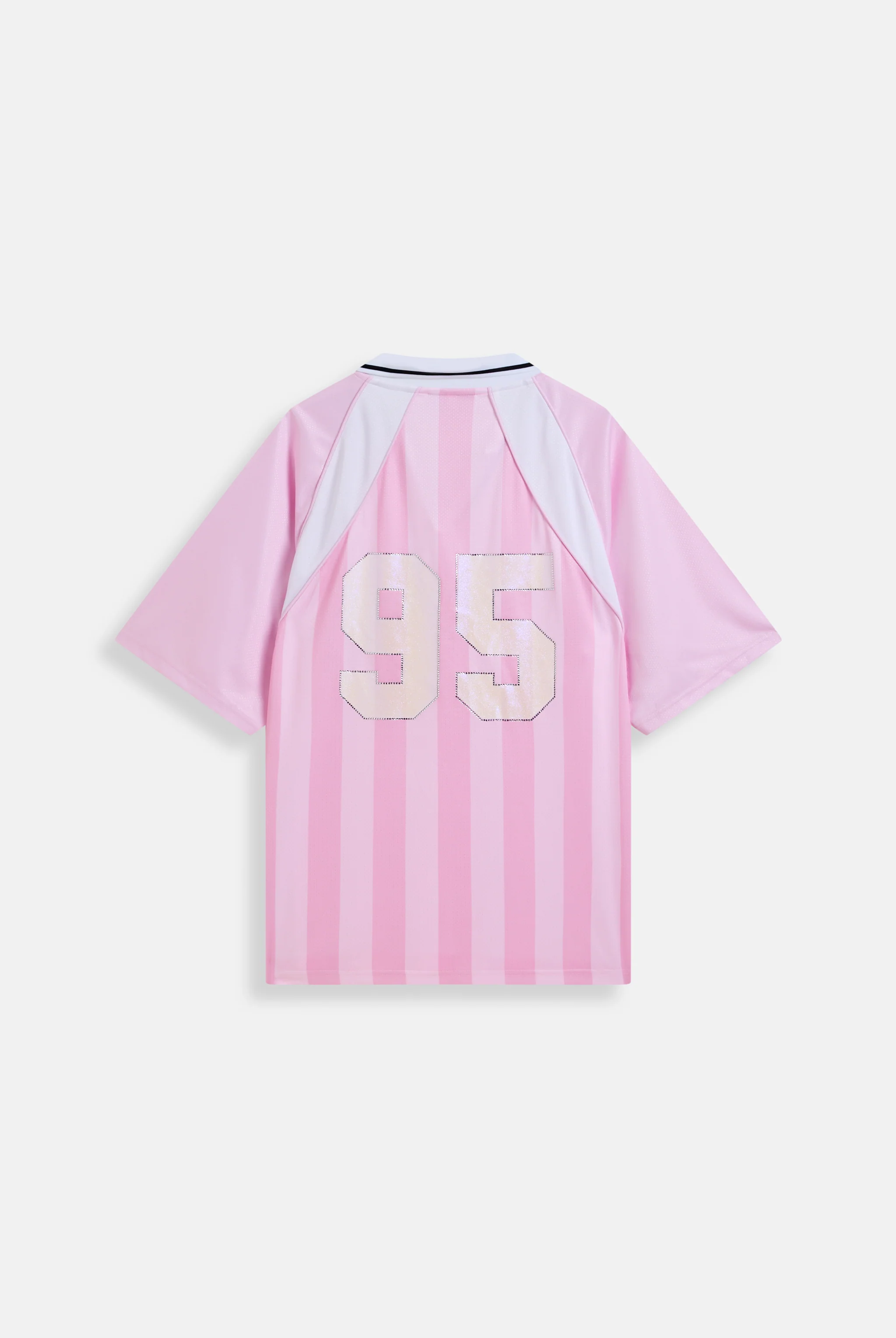 Polo Juicy in jersey con righe verticali, logo frontale e colletto a contrasto colore Rosa - Image 2