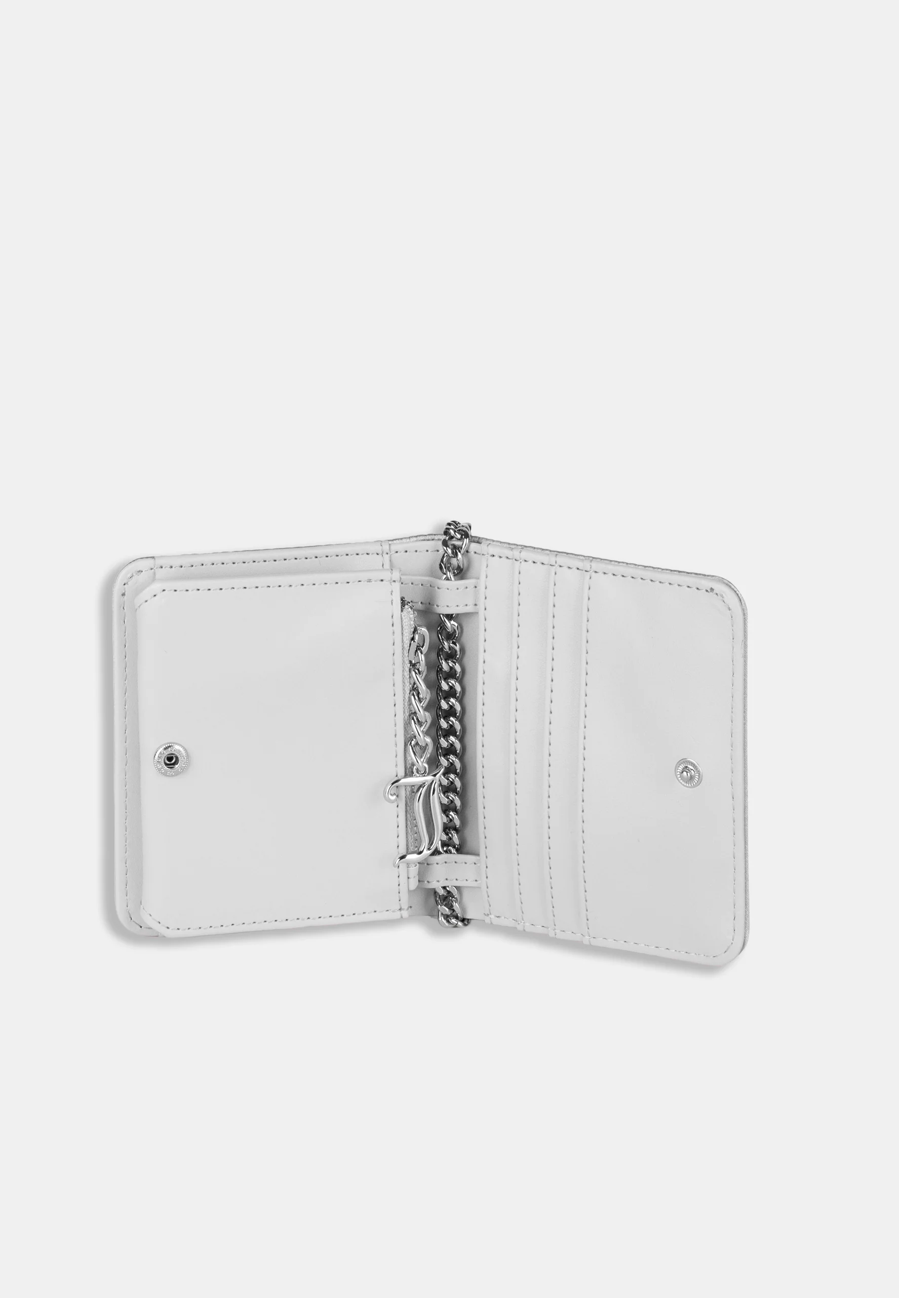 Portafoglio Juicy Couture con strass argento e catena - Image 2