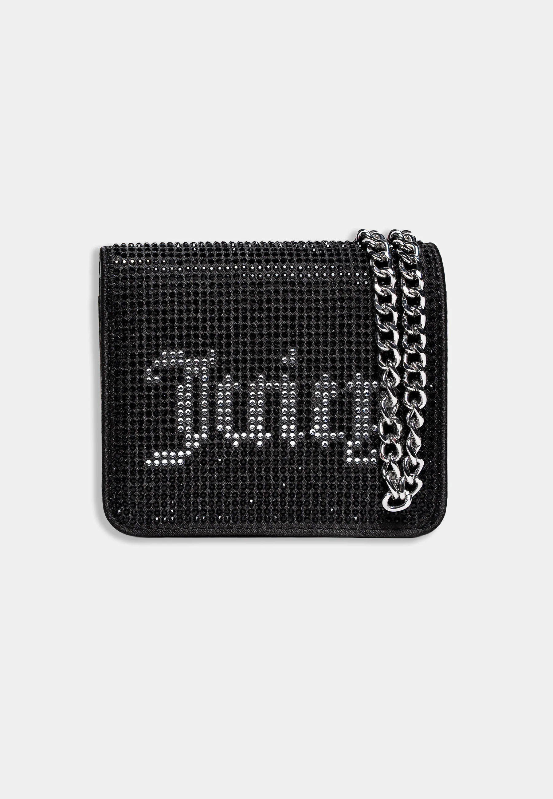 Portafoglio Juicy Couture con strass neri e catena