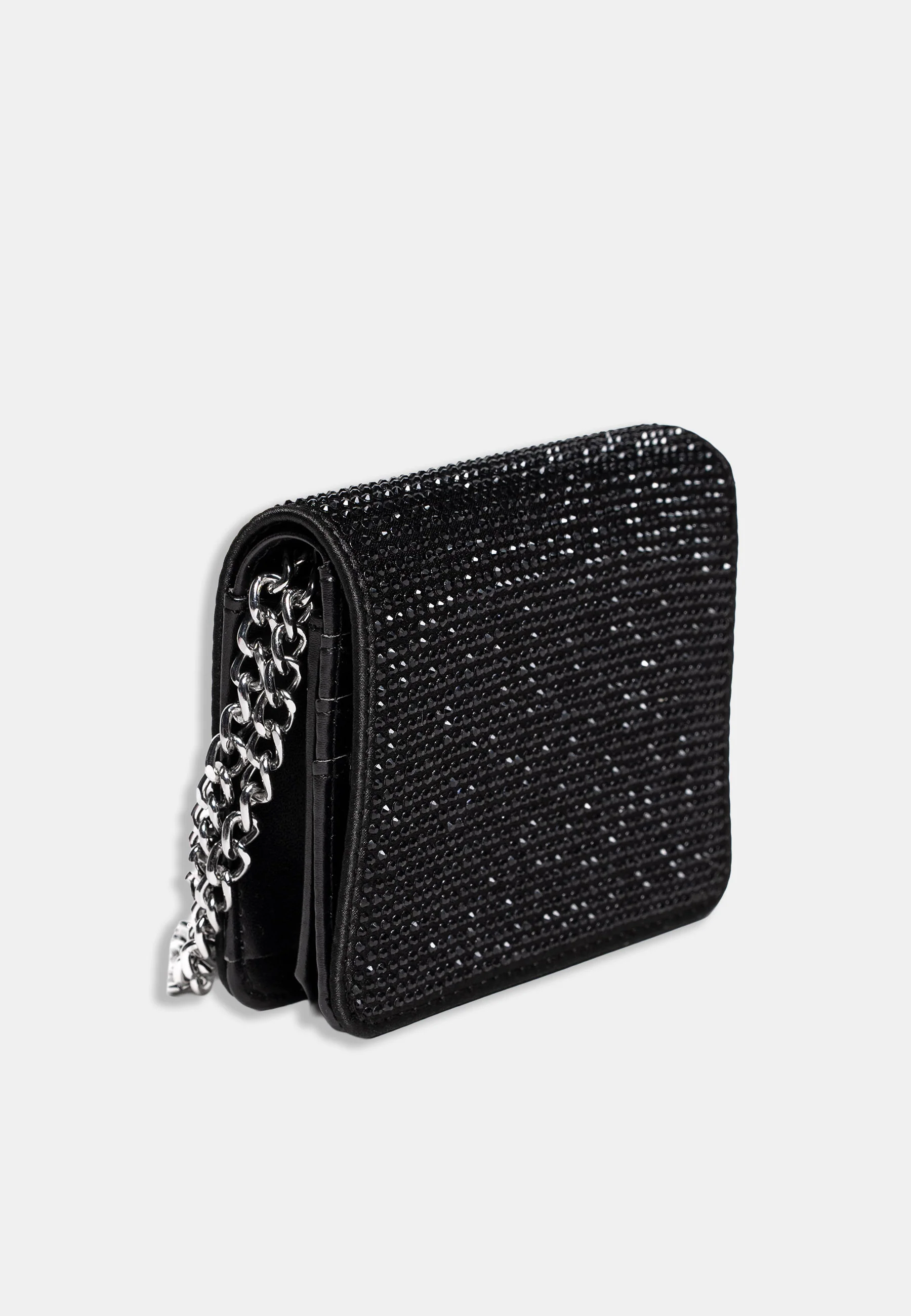 Portafoglio Juicy Couture con strass neri e catena - Image 2