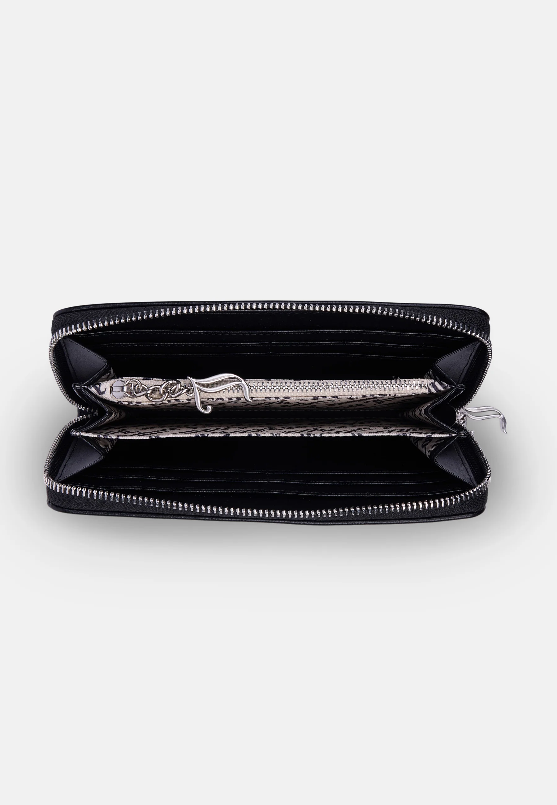 Portafoglio Kimberly con zip e logo in strass colore Nero - Image 3
