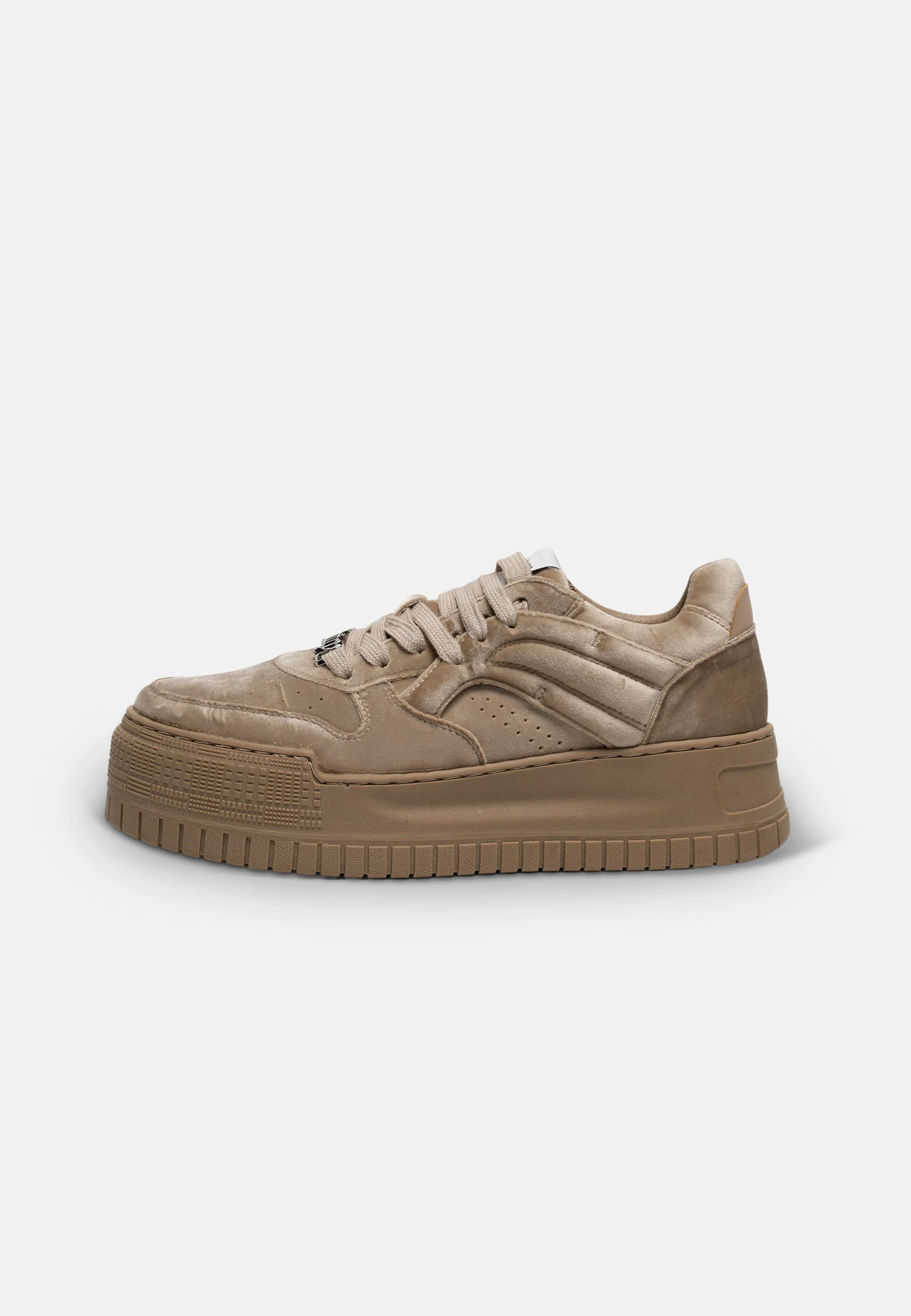 Sneaker Brooke in velour Beige - Image 3
