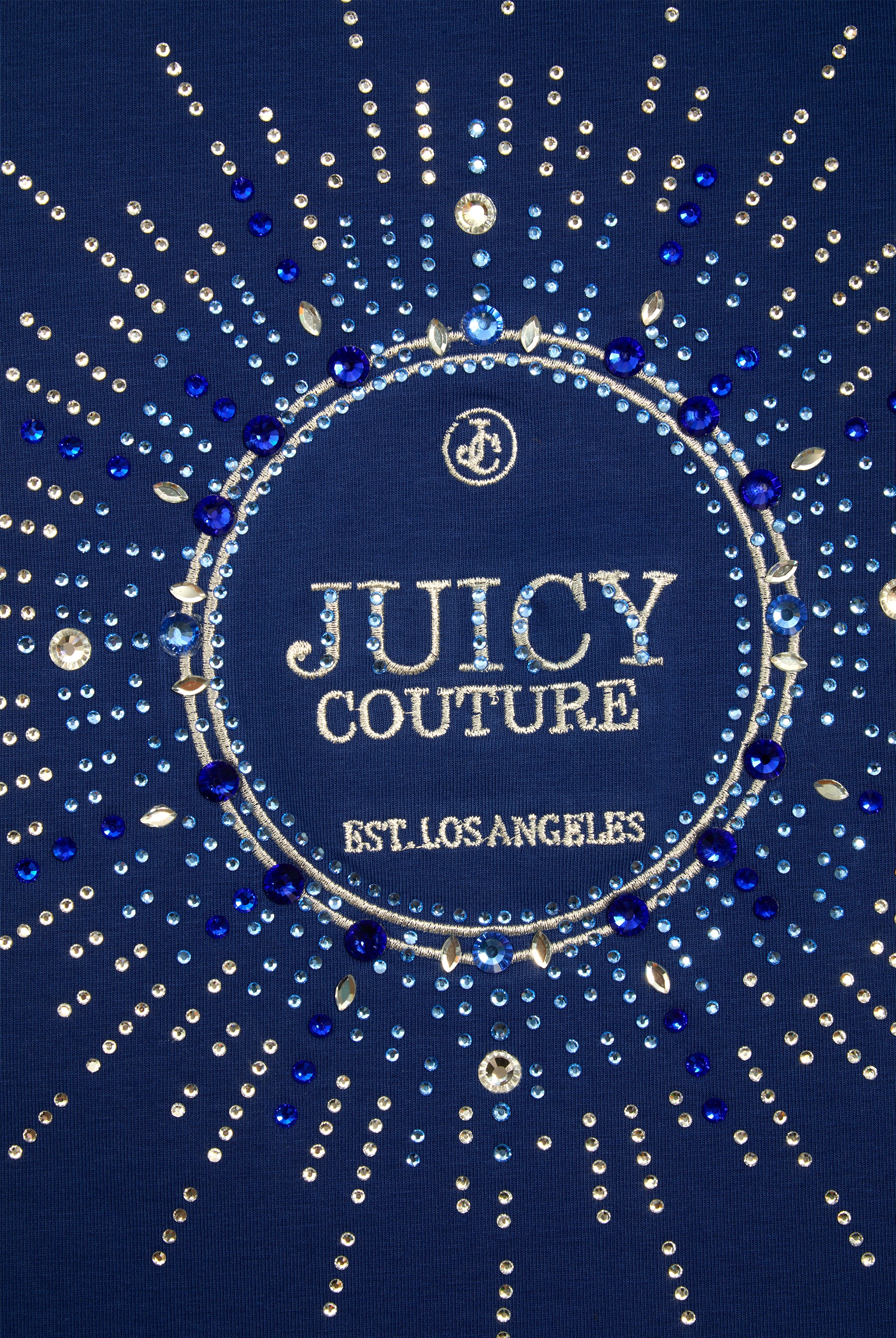T-Shirt Cotton Blu Royal logo strass Heritage Crown - Image 4