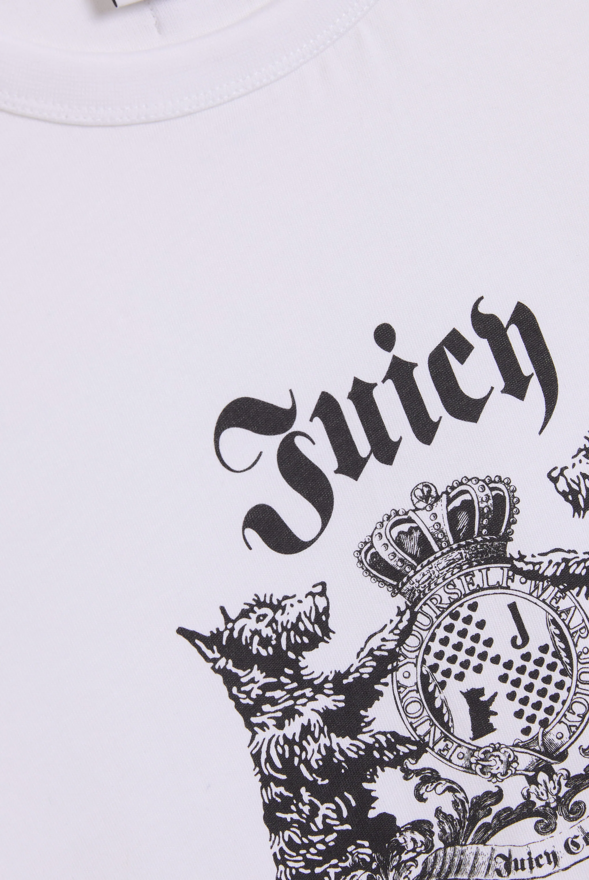 T-shirt Hilton Juicy Dog Crest lunga e aderente in jersey con logo stampato colore Bianco - Image 7
