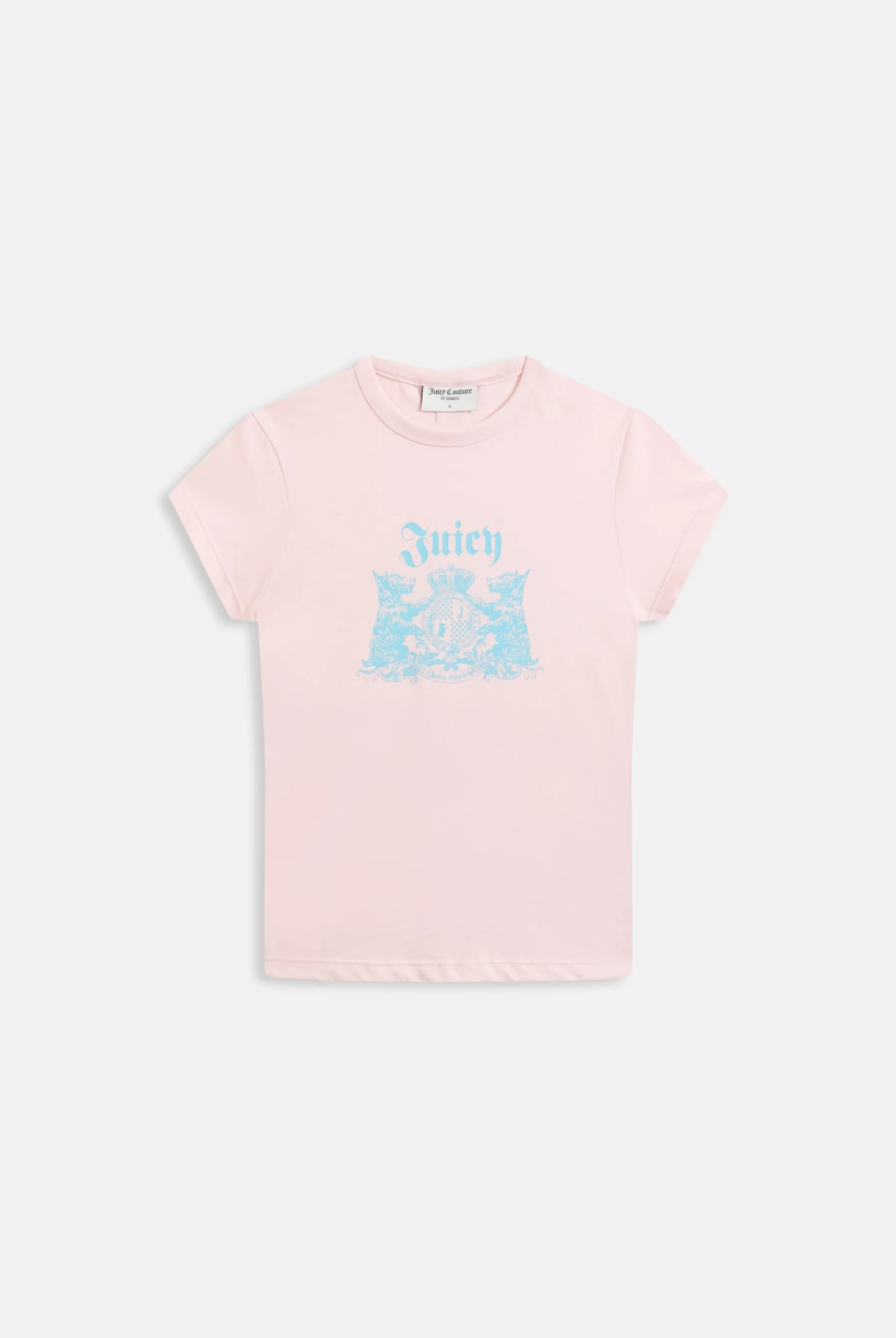 T-shirt Hilton Juicy Dog Crest lunga e aderente in jersey con logo stampato colore Rosa