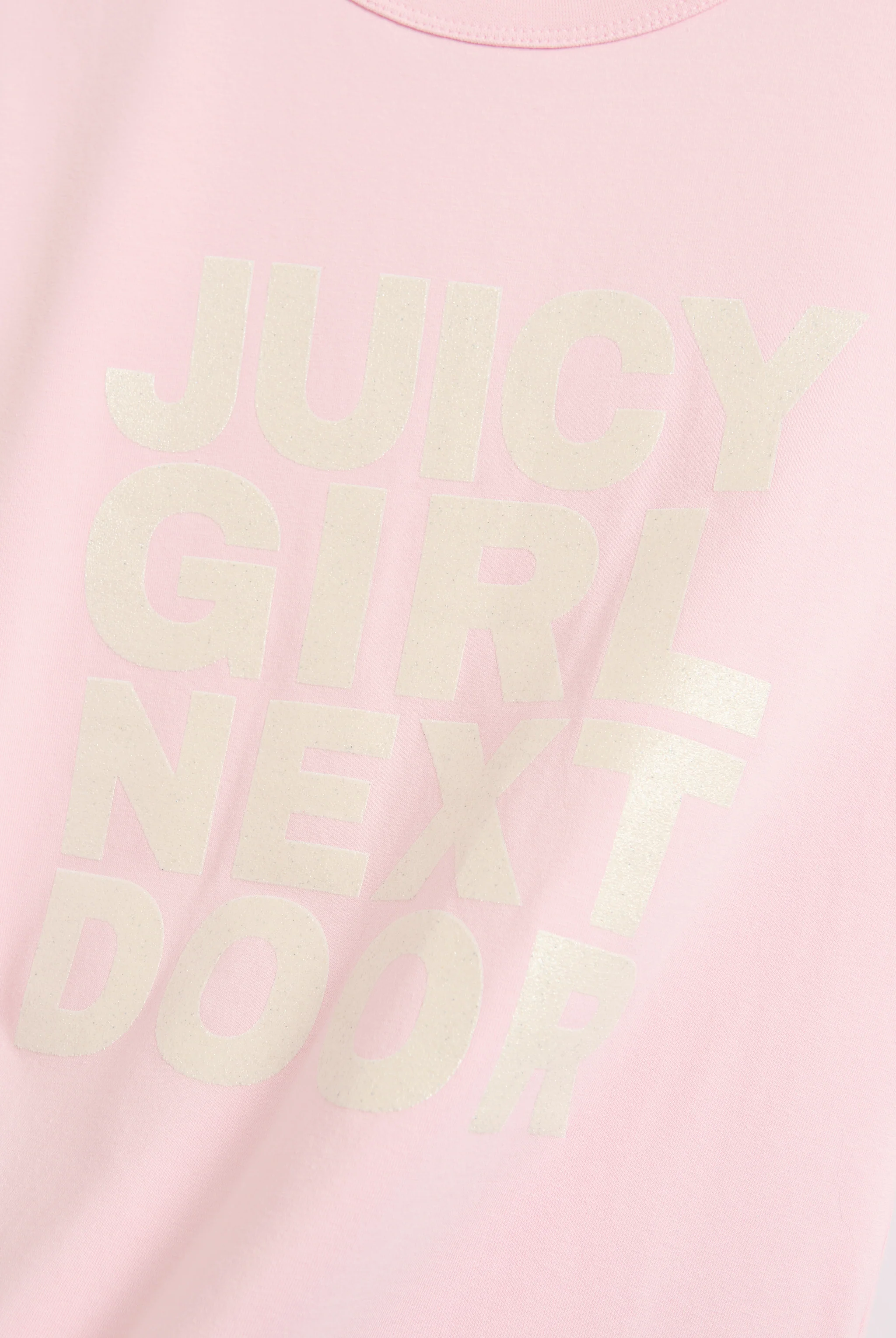 T-shirt in jersey con stampa 'JUICY-GIRL NEXT DOOR' frontale colore rosa - Image 3