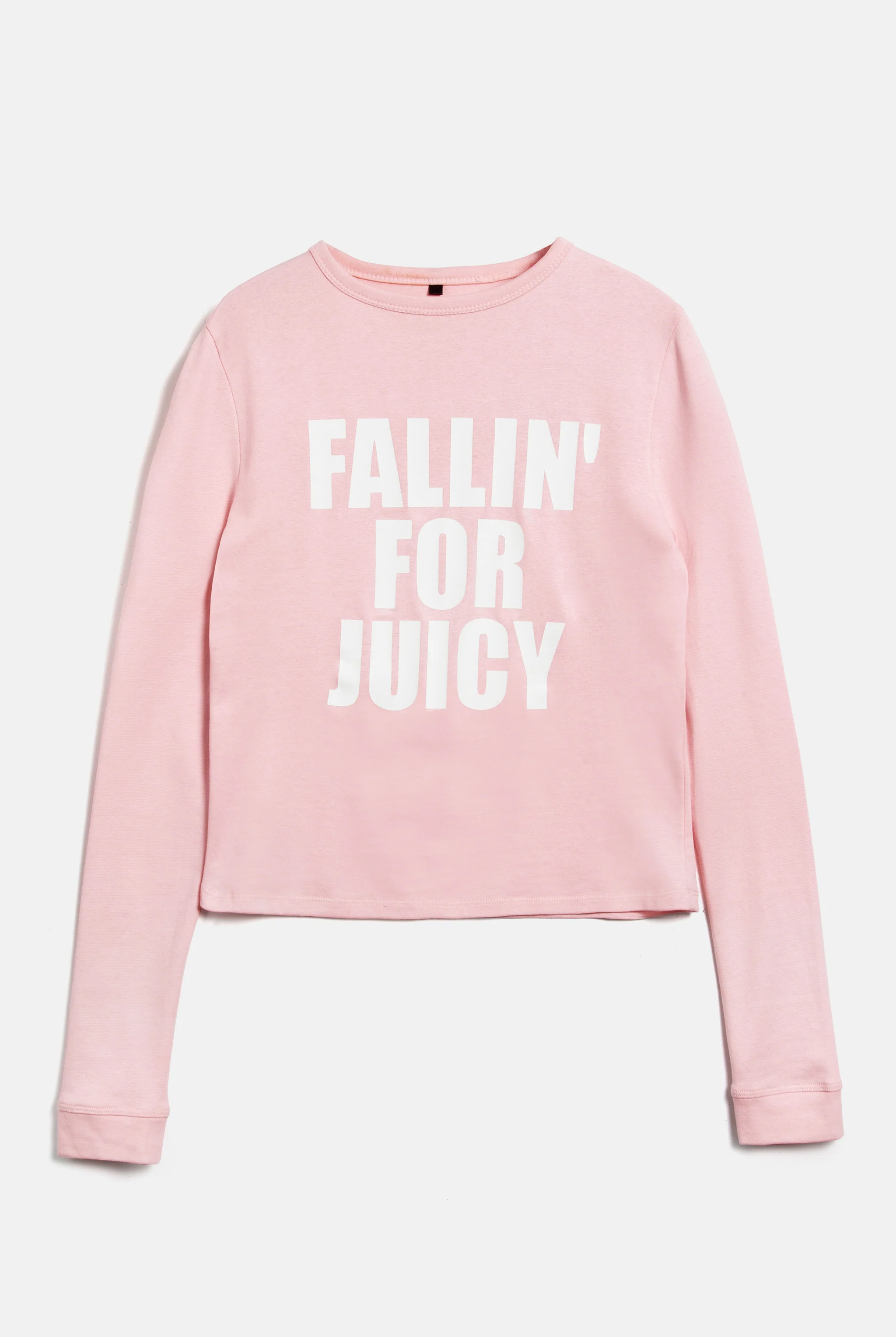 T-shirt Juicy a maniche lunghe in jersey con stampa lettering frontale colore Rosa