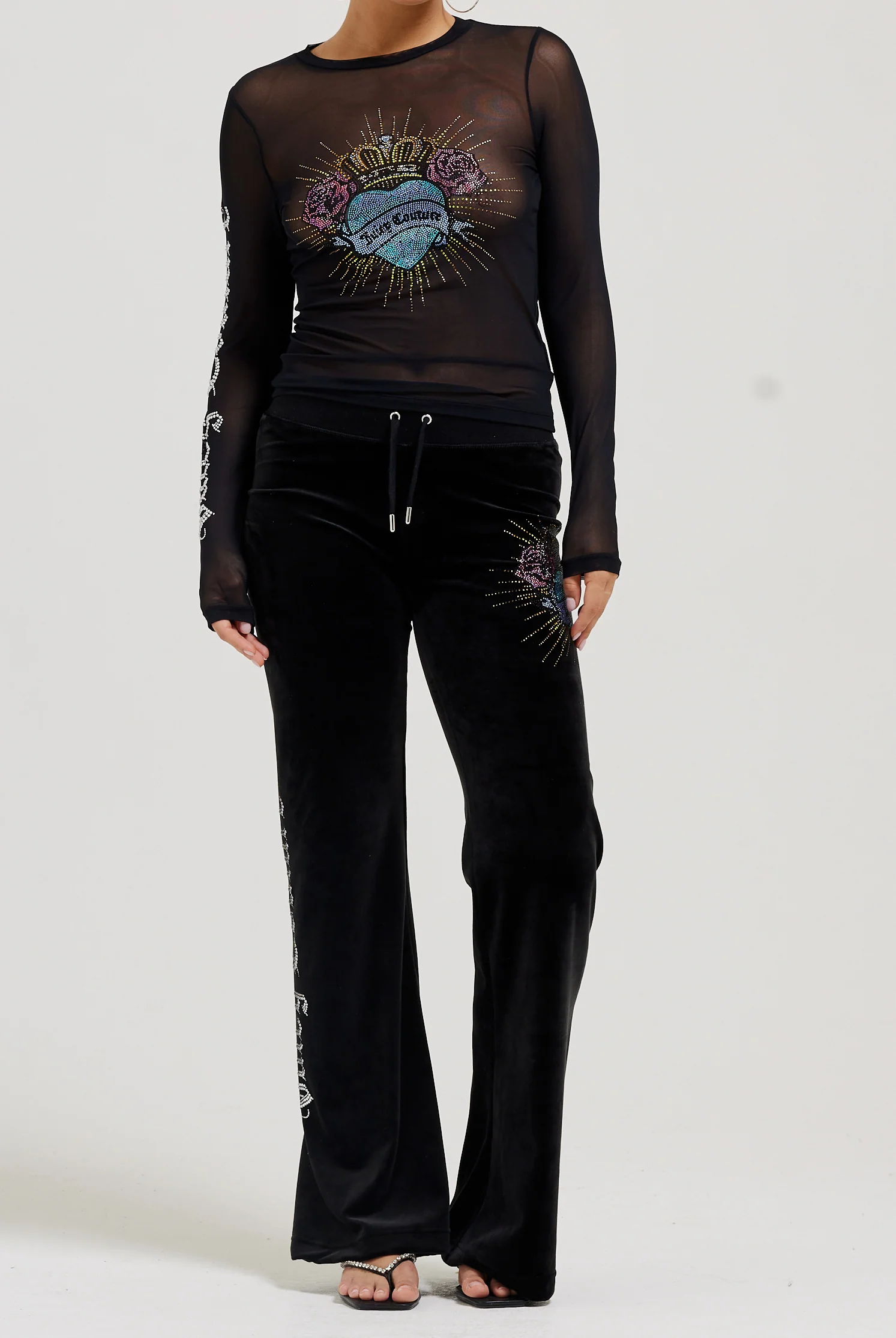 T-Shirt Nera  manica lunga con maxi logo Sacred Virgo - Image 6