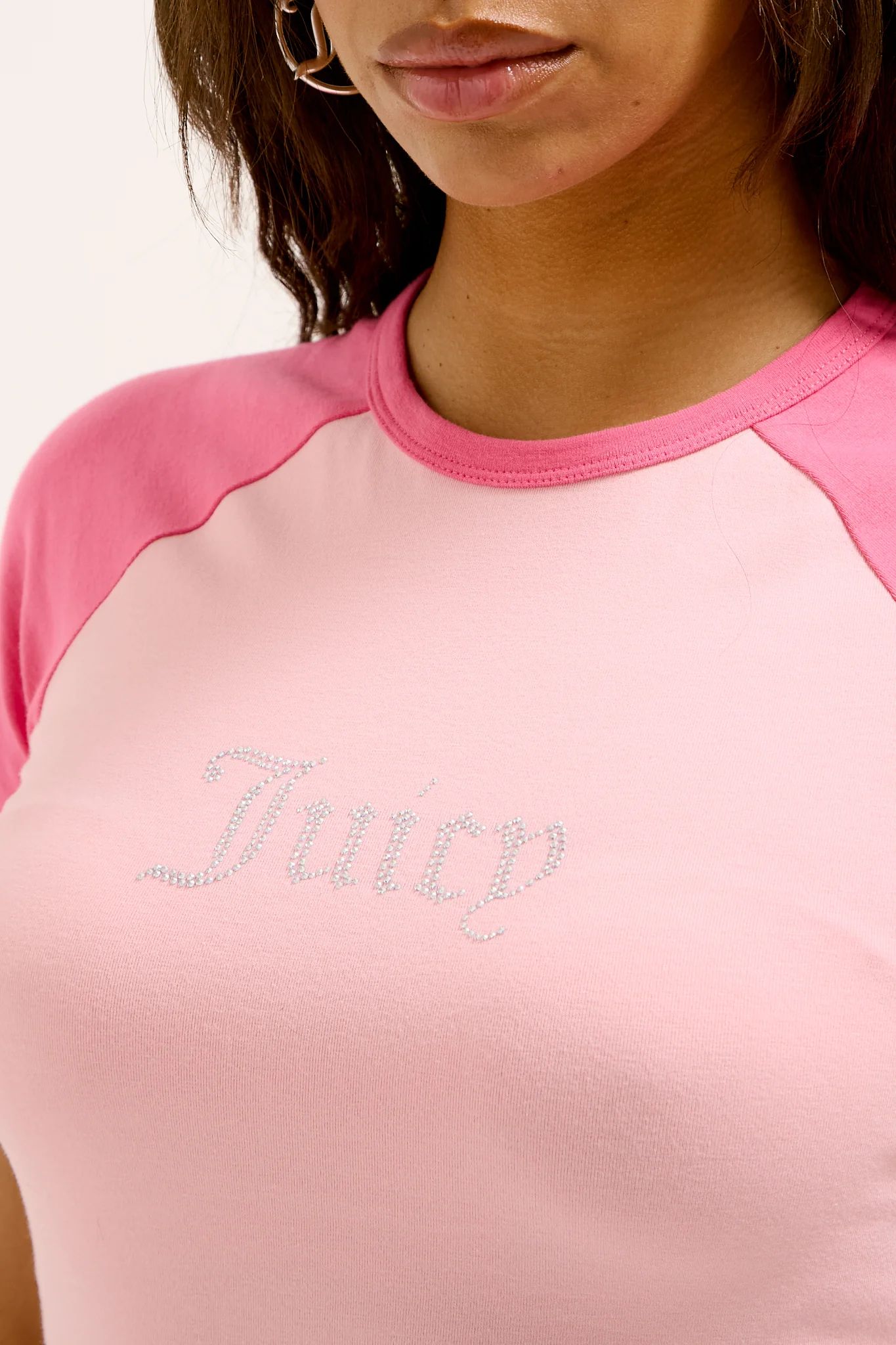 T-Shirt Rayan Rosa lampone con logo strass - Image 4