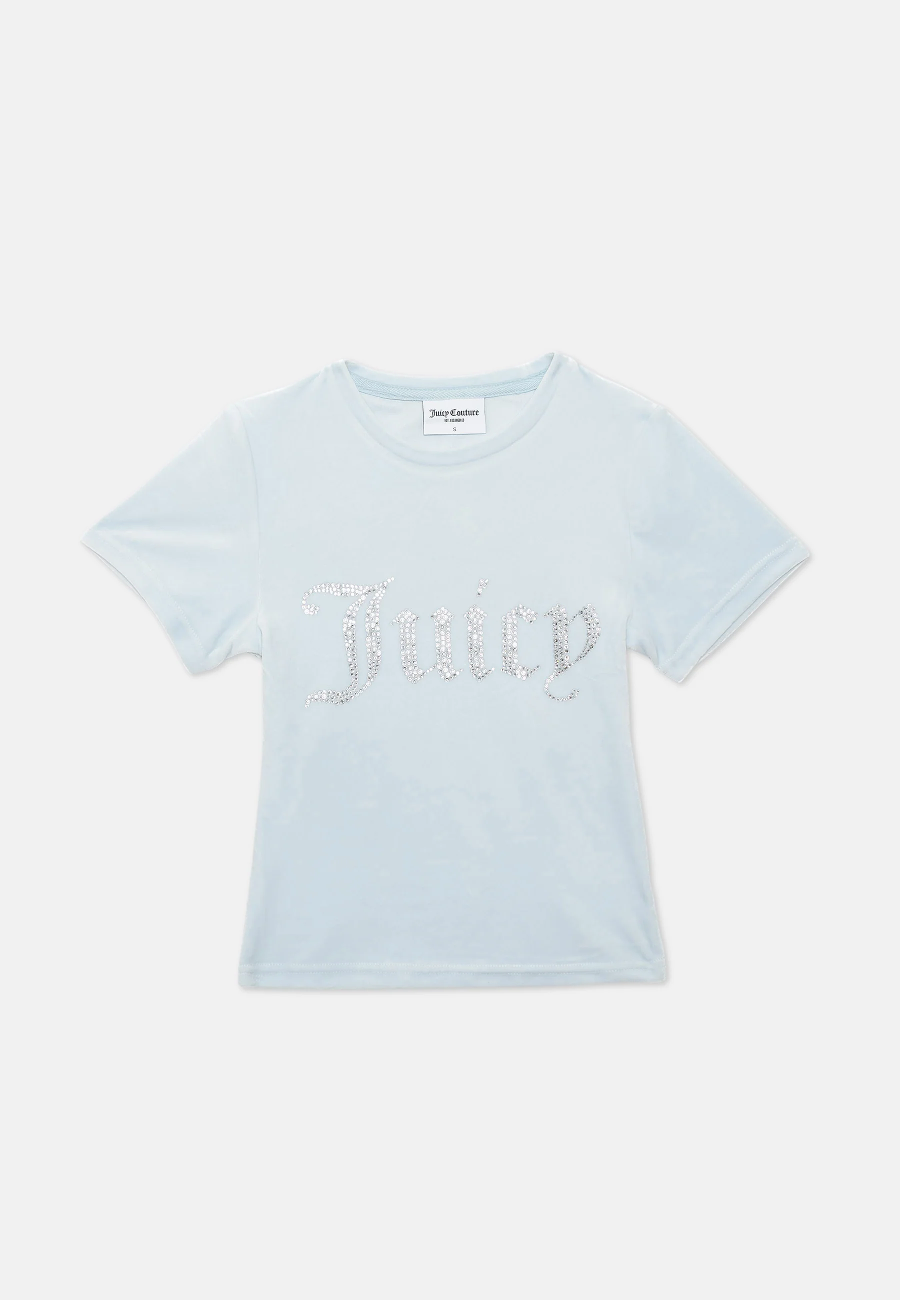 T-Shirt Taylor Celeste con logo strass
