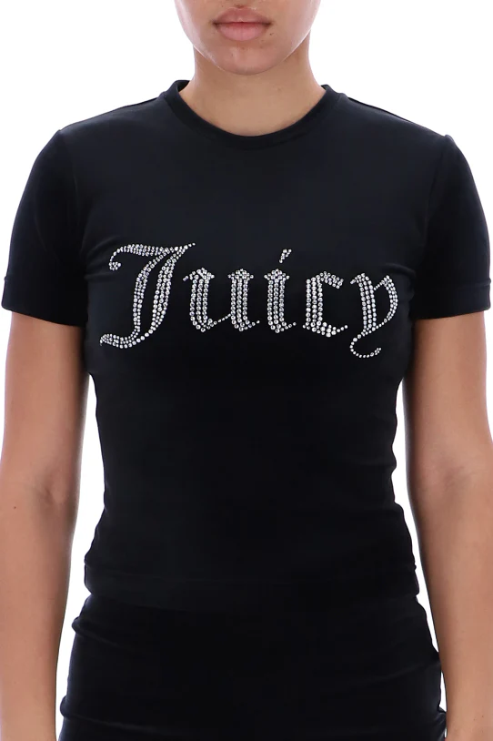 T-Shirt Taylor Nera con logo strass - Image 3