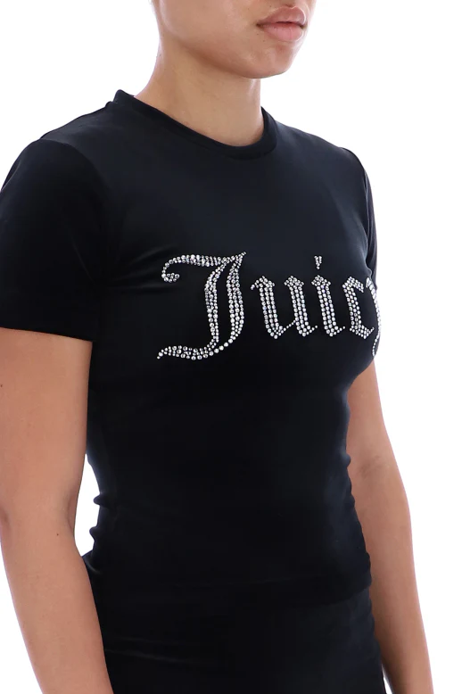 T-Shirt Taylor Nera con logo strass - Image 5