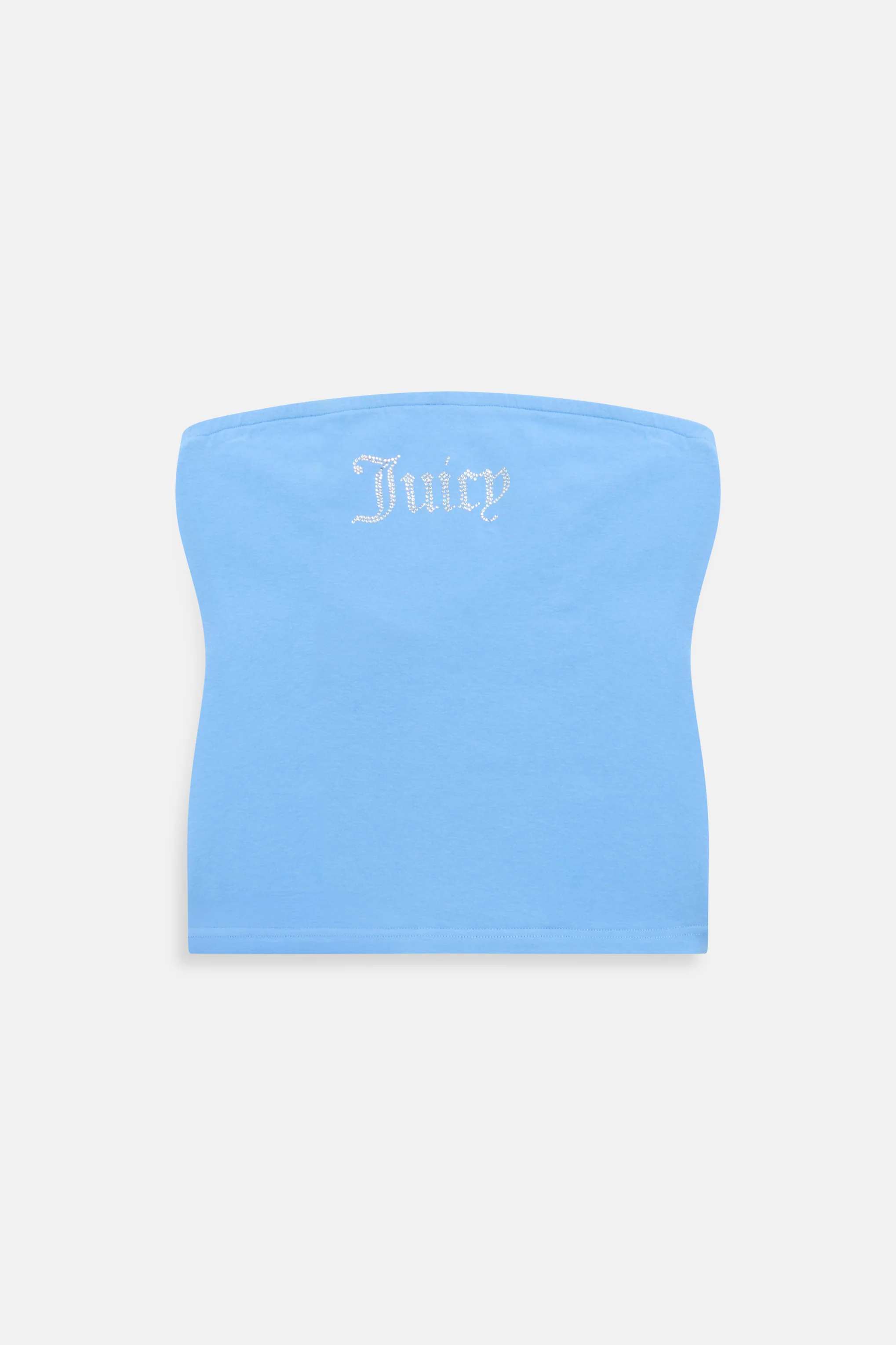 Top Babey Blu cielo con logo strass