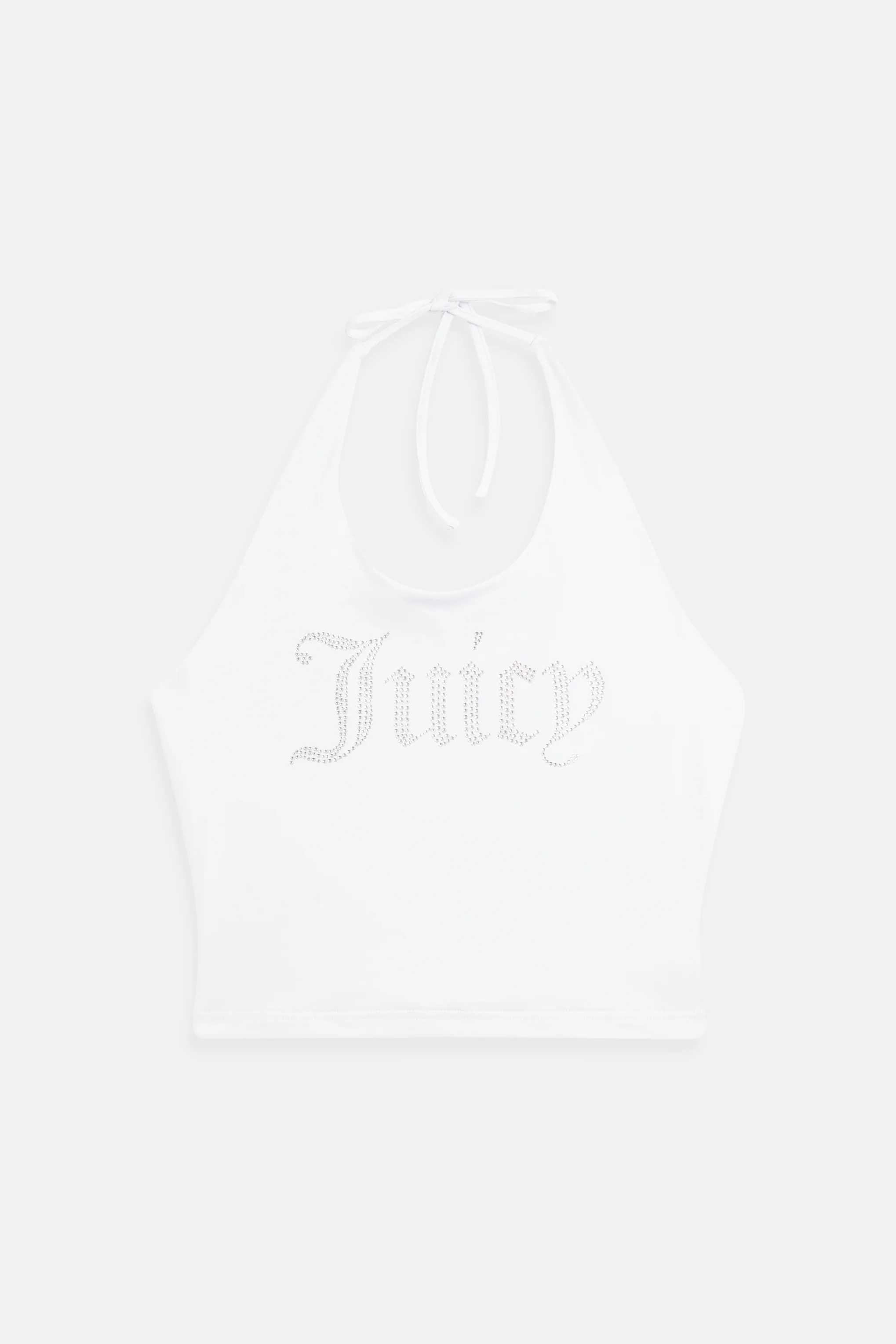 Top Halter Bianco con maxi logo strass