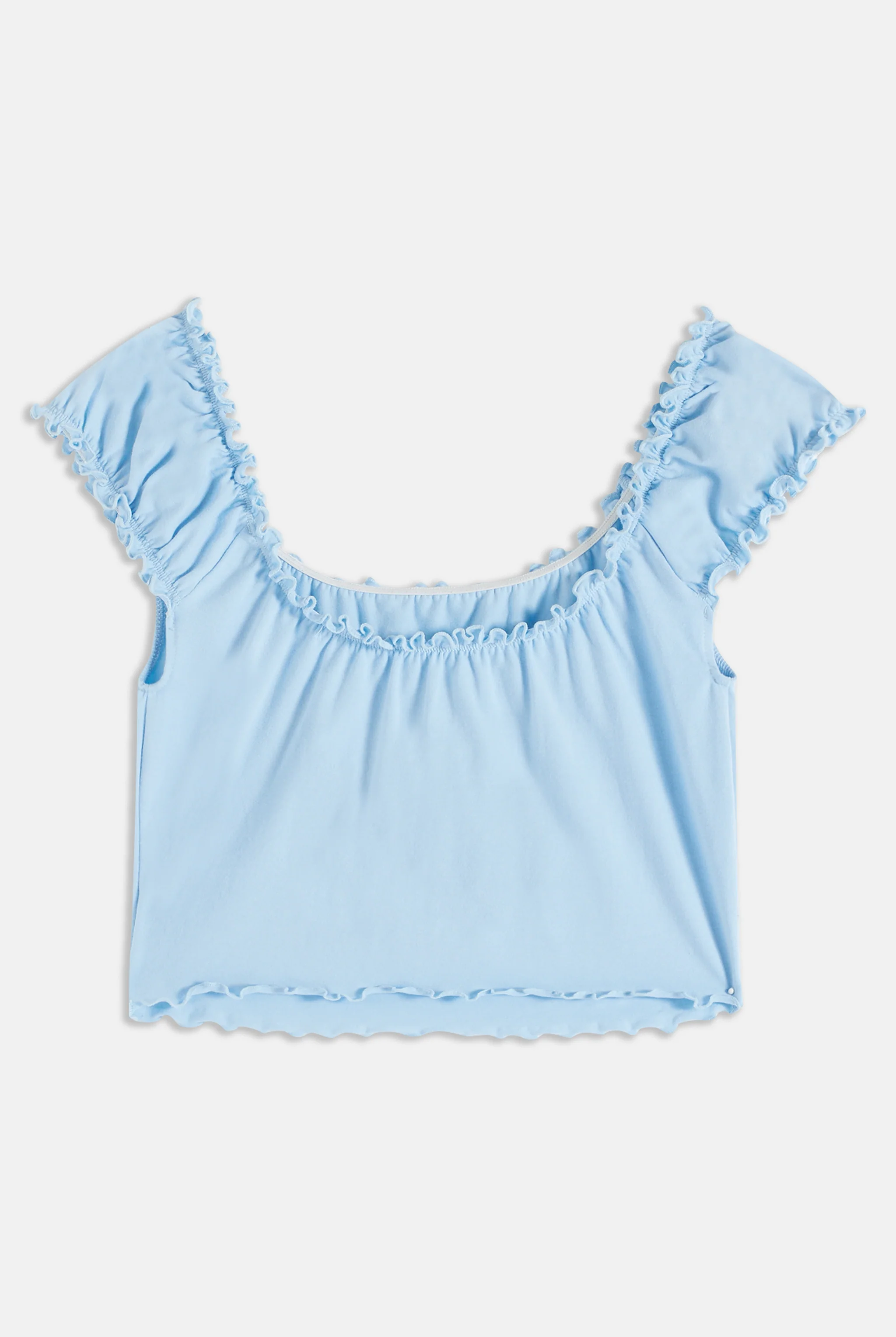 Top Juicy aderente in cottone con logo in strass colore Azzurro - Image 2
