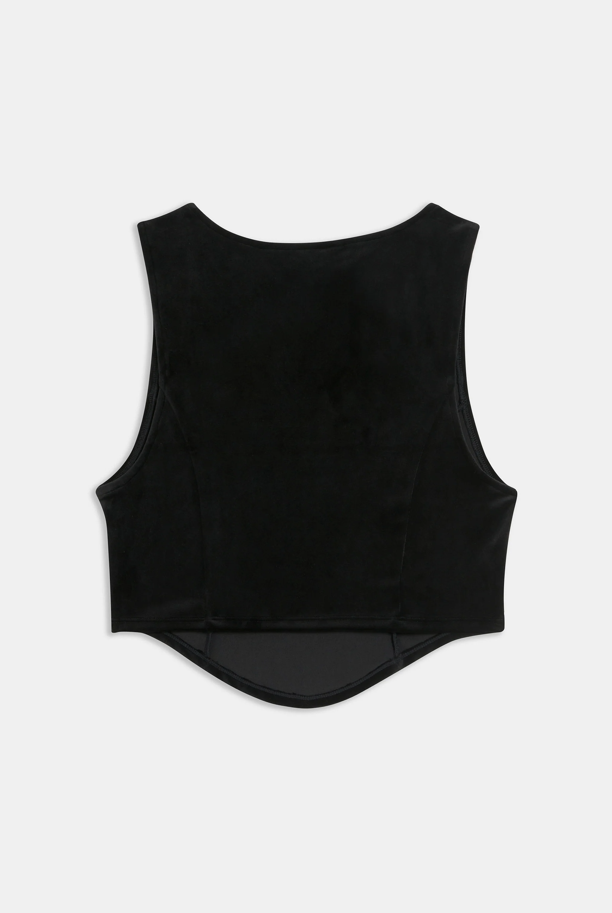 Top Juicy aderente in velluto con scollo ampio e logo in strass colore Nero - Image 2