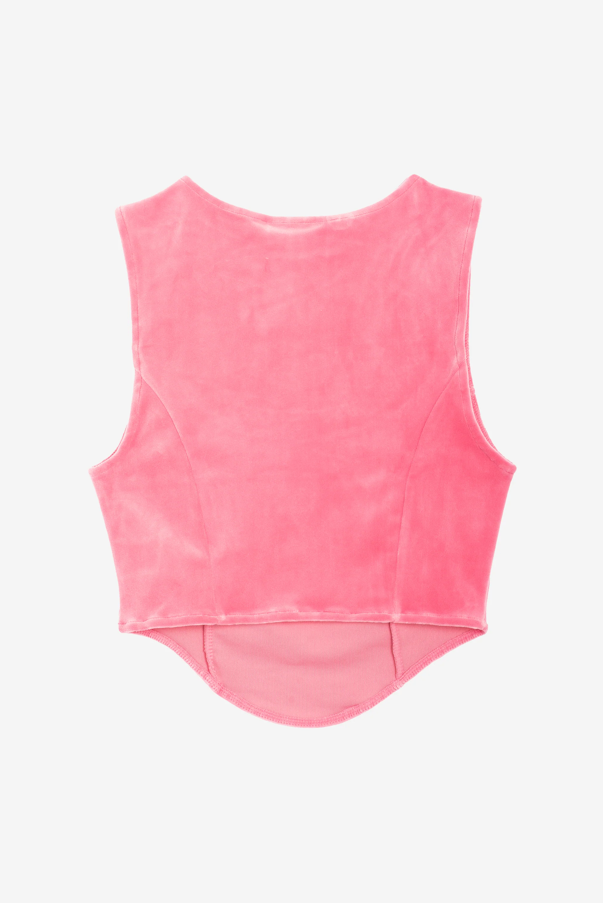 Top Juicy aderente in velluto con scollo ampio e logo in strass colore Rosa - Image 2