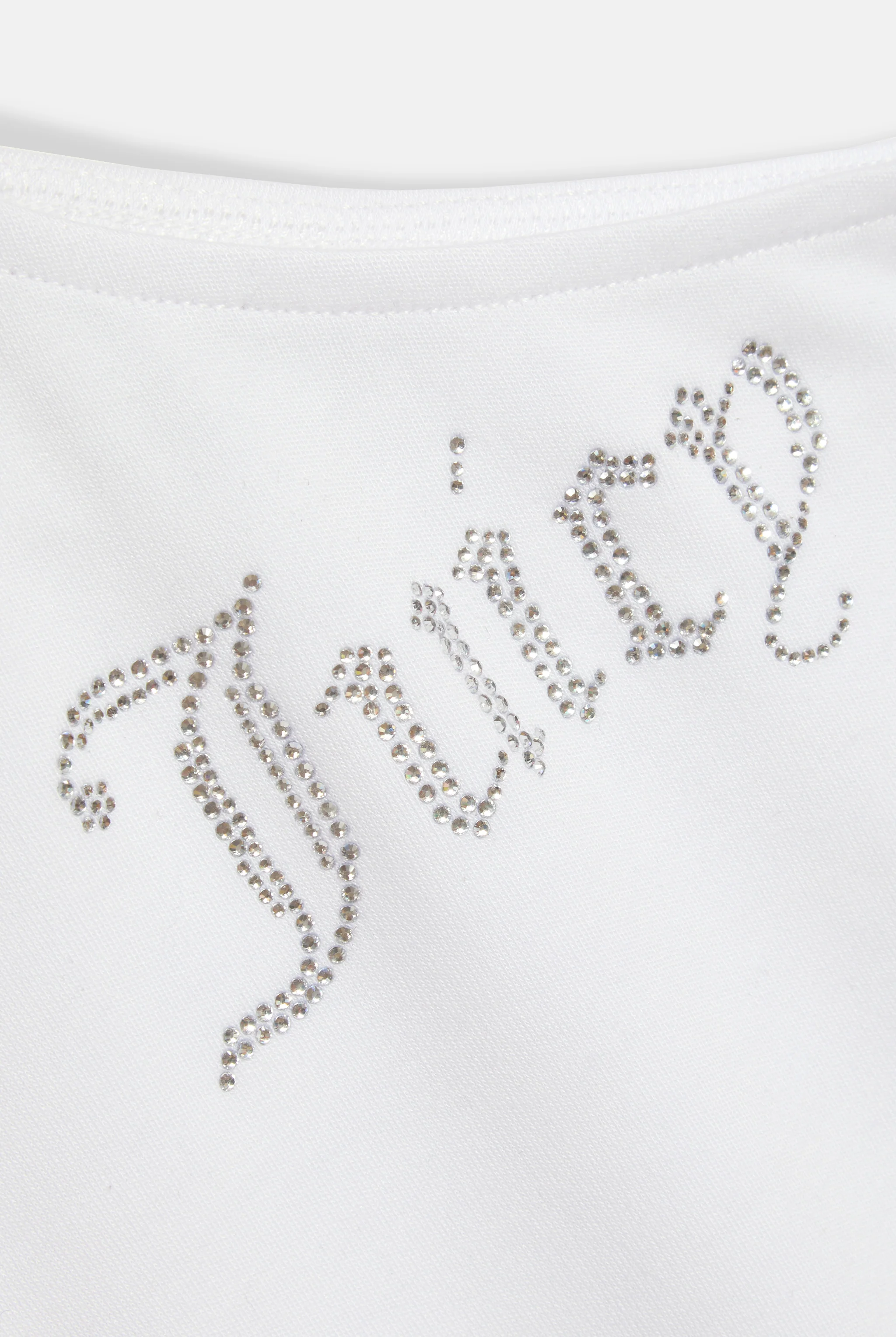 Top monospalla Nella Biano con logo strass - Image 6