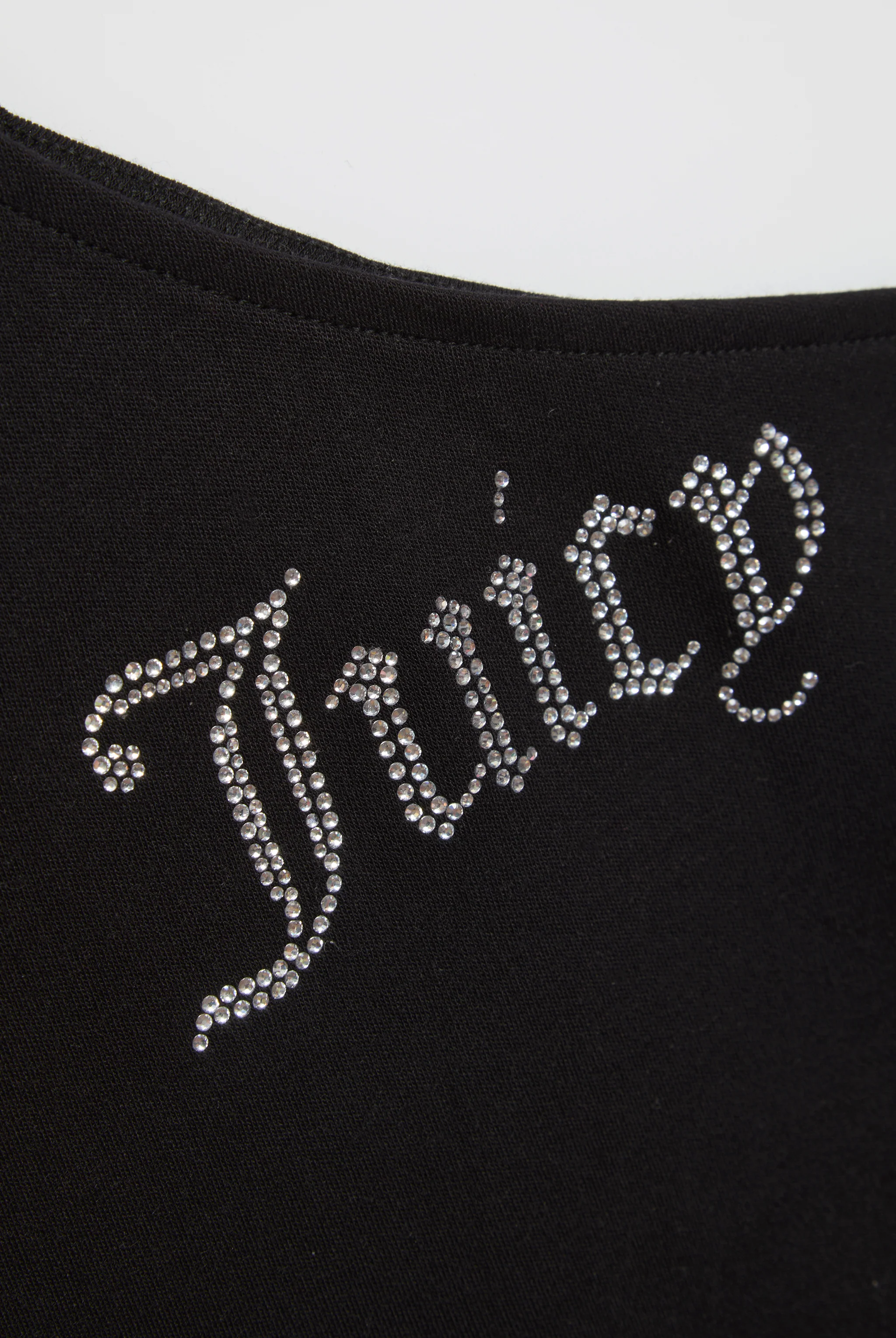 Top monospalla Nella Nero con logo strass - Image 6