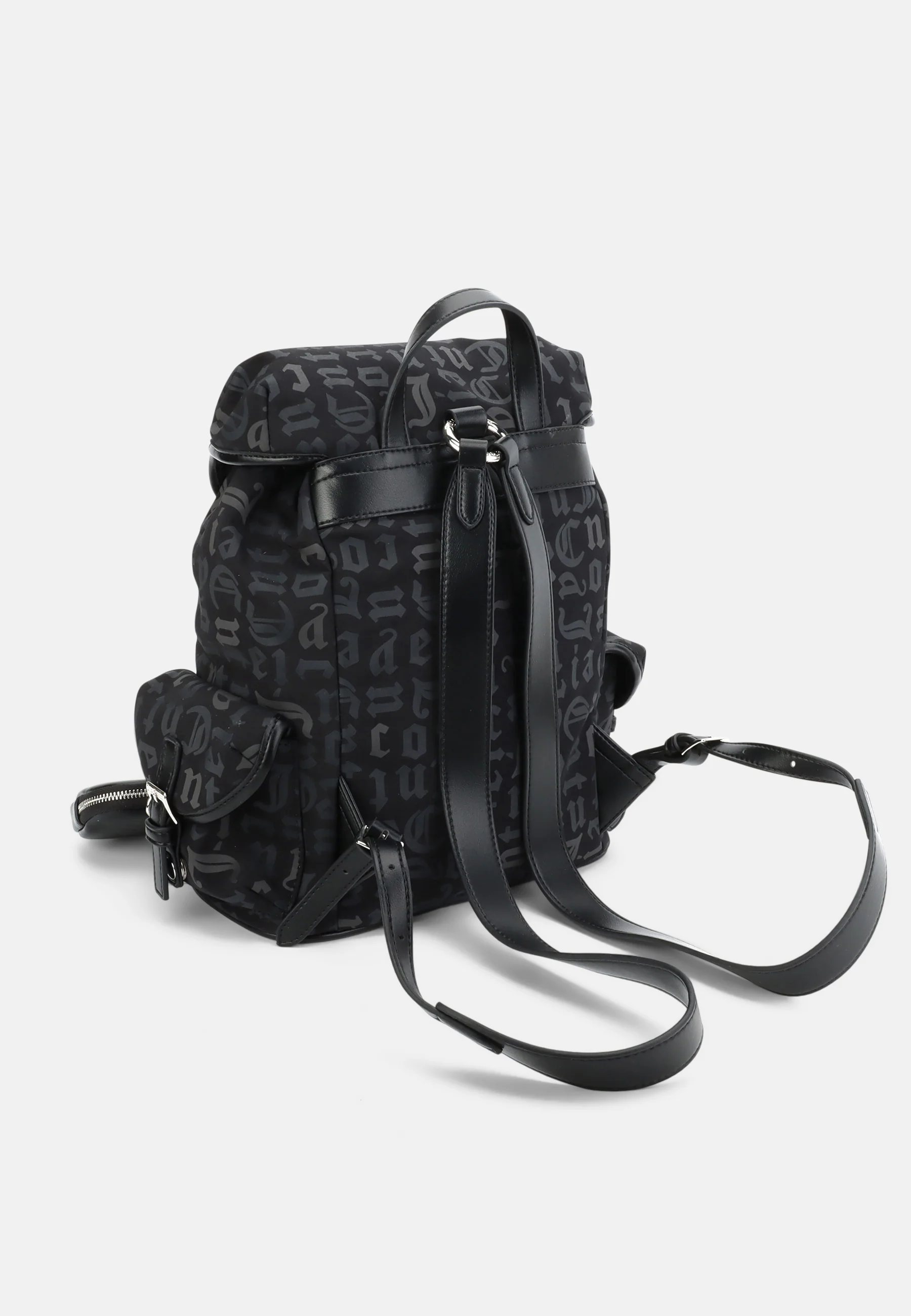 Zaino Carol con stampa monogram e catena con charm colore Nero - Image 2