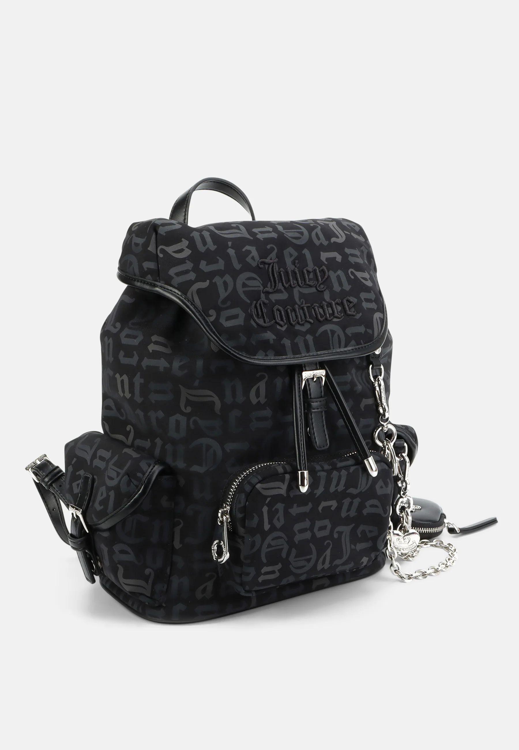 Zaino Carol con stampa monogram e catena con charm colore Nero - Image 4